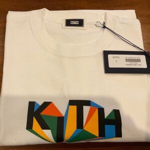 Kith White Tee with Multicolor Logo